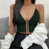 Comfort Front Zipper Crop Top - Image 5
