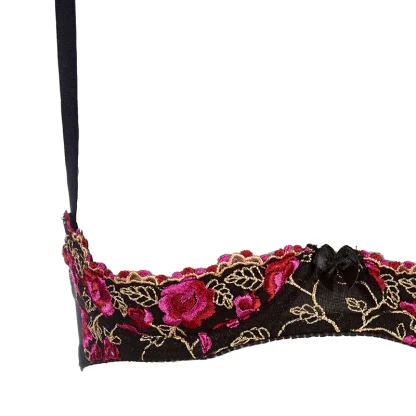 Floral Half Cup Bra and Panty Set - Image 3