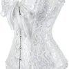 Floral Lace-Up Corset Top - Image 2