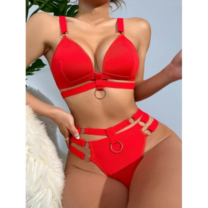 Seductive Bondage Bra and Panty Set - Image 2