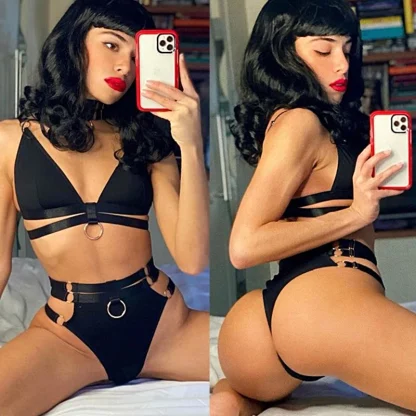Seductive Bondage Bra and Panty Set - Image 4