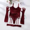Tight Bodysuit with Gloves and Garter - Image 6