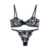 Embroidered Mesh Lingerie Set