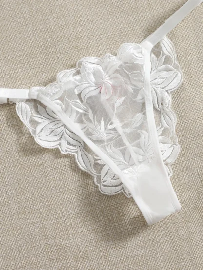 Embroidered Mesh Lingerie Set - Image 5