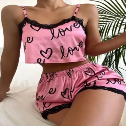 Crop Top and Short Pajama Set