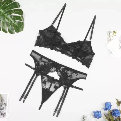 Deep V Lace Lingerie Set - Image 4