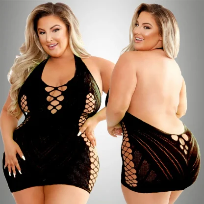 Plus Size Sheer Lace Bodysuit - Image 3